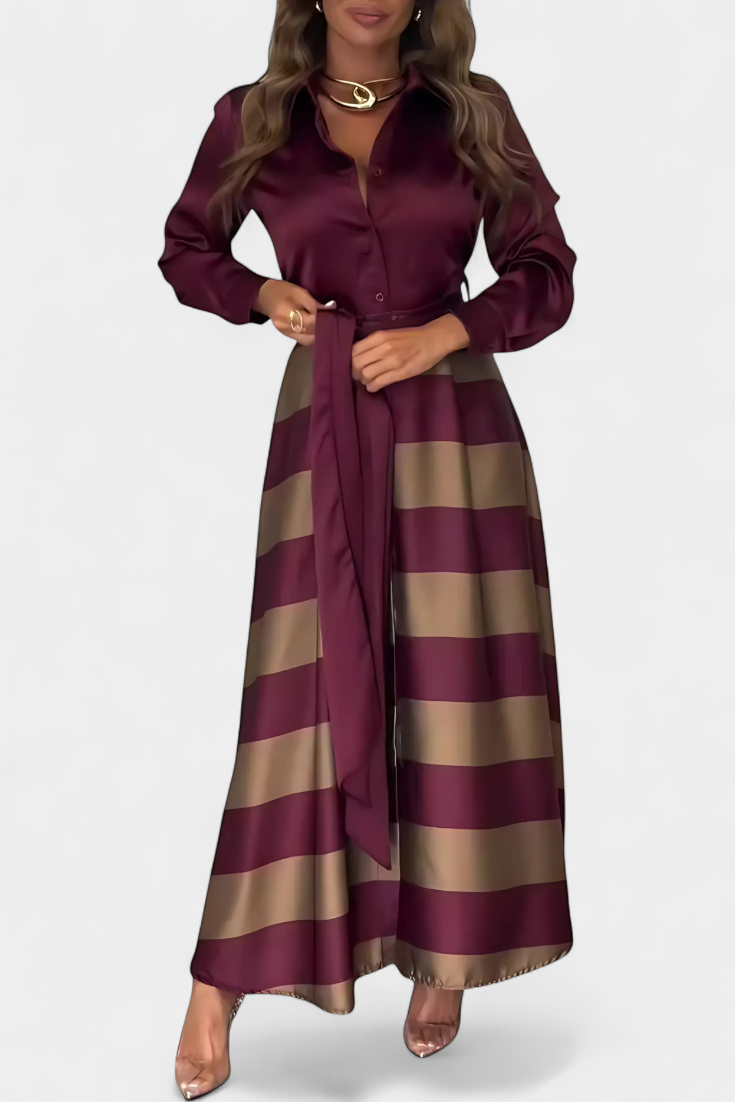 Nessia | Vestido Camisero Elegante de Rayas