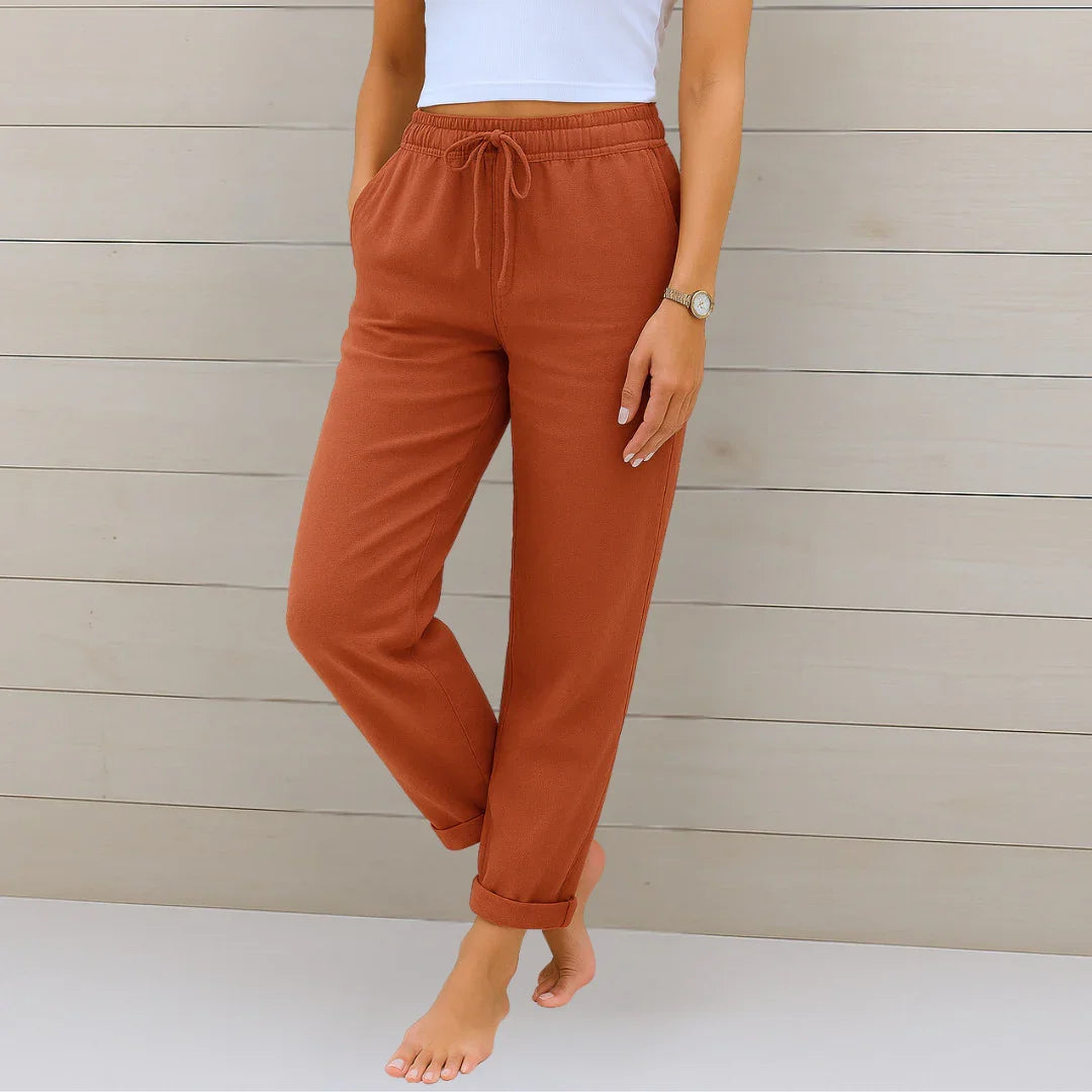ELORA | PANTALONES DE LINO TRANSPIRABLE DE PRIMERA CALIDAD - ZYRO