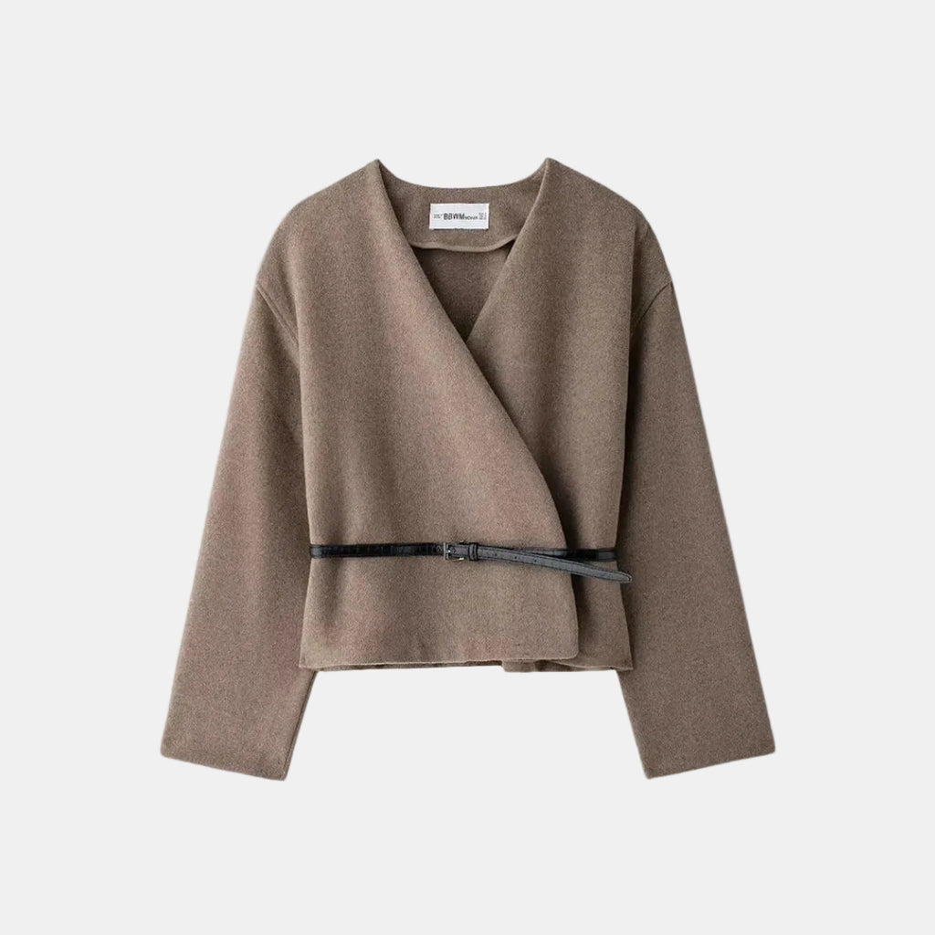 Nahia | Chaqueta Cruzada de Lana Ligera