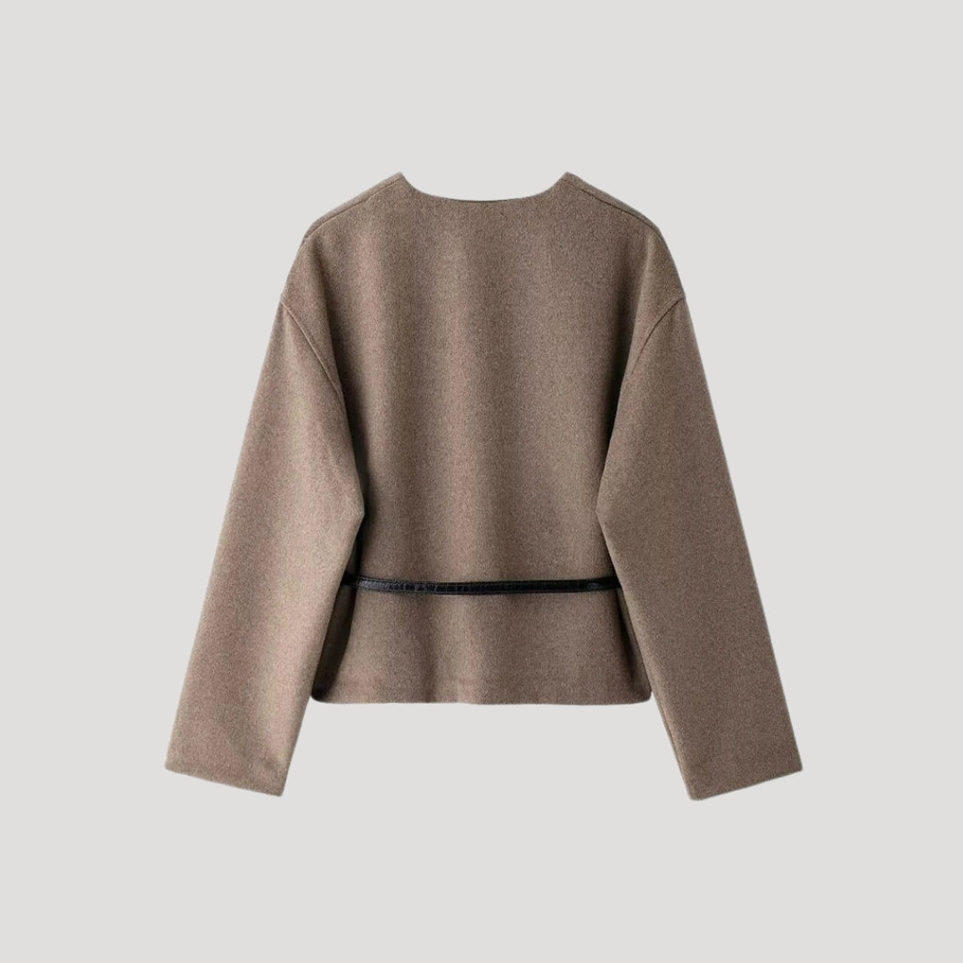 Nahia | Chaqueta Cruzada de Lana Ligera