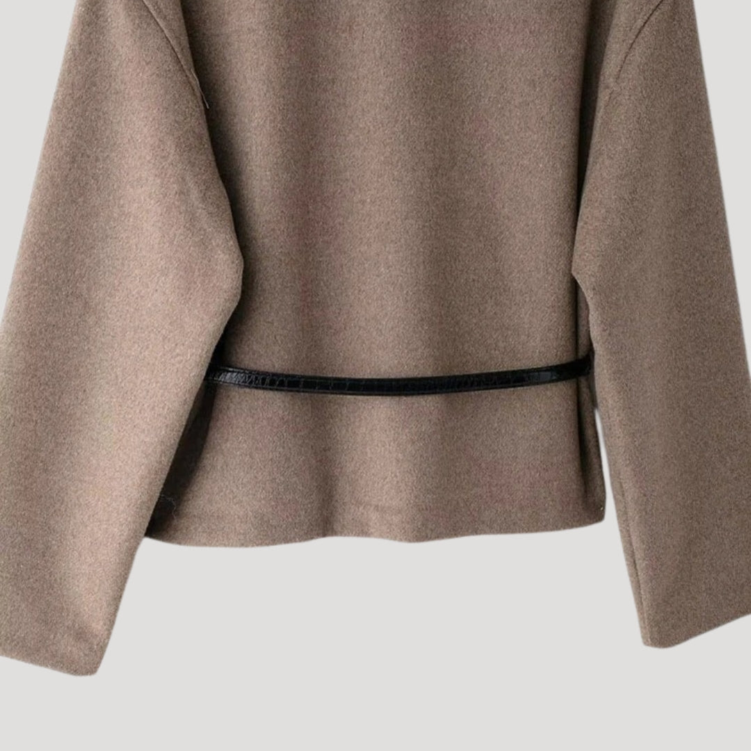 Nahia | Chaqueta Cruzada de Lana Ligera