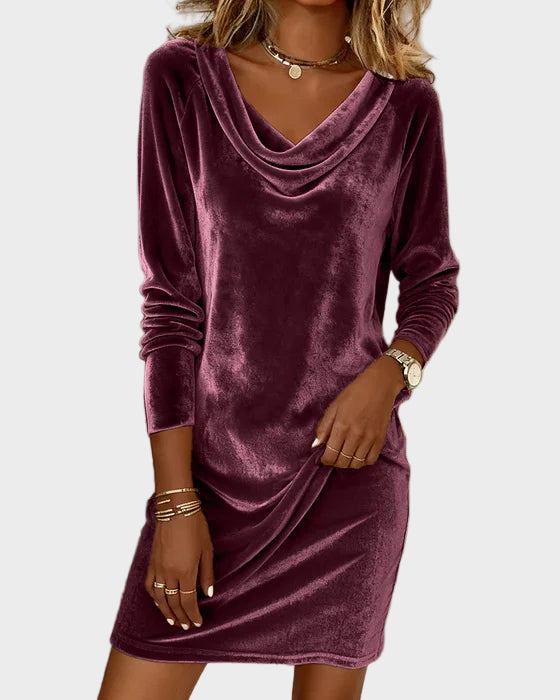 Frosina | Vestido de Terciopelo de Corte Suelto