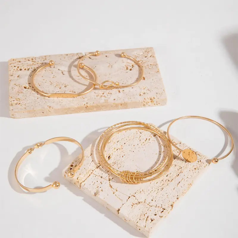 Conjunto de pulseras Elegancia Anudada | Oro
