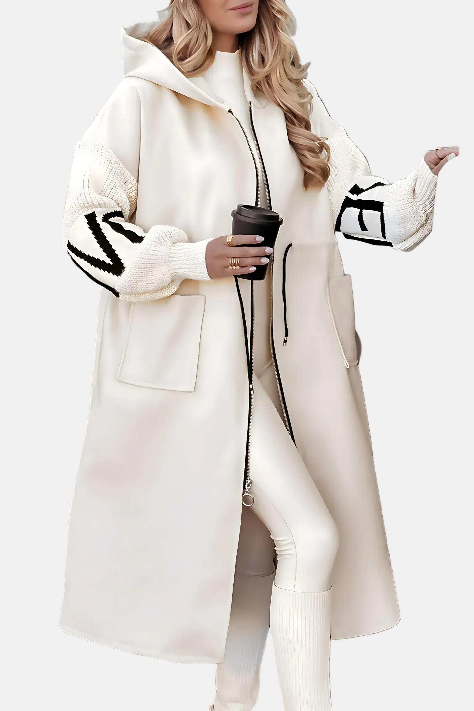 Elena | Chaqueta de mujer con mangas de punto y capucha