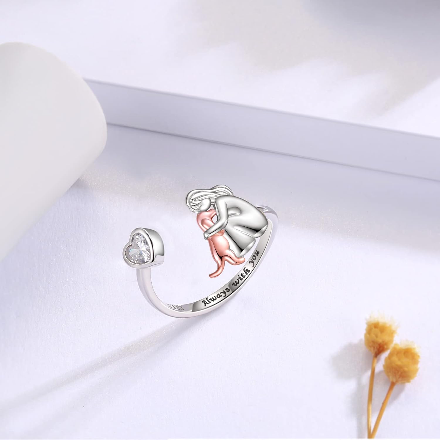 Anne | Anillo con Icono de Perro (Rosa)