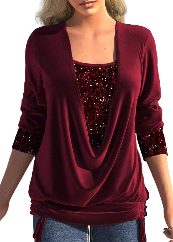 Arla™ | Blusa moderna con capa de lentejuelas