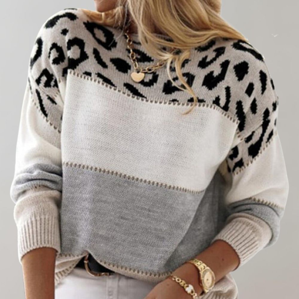 Rosa | Suéter Casual de Estampado de Leopardo