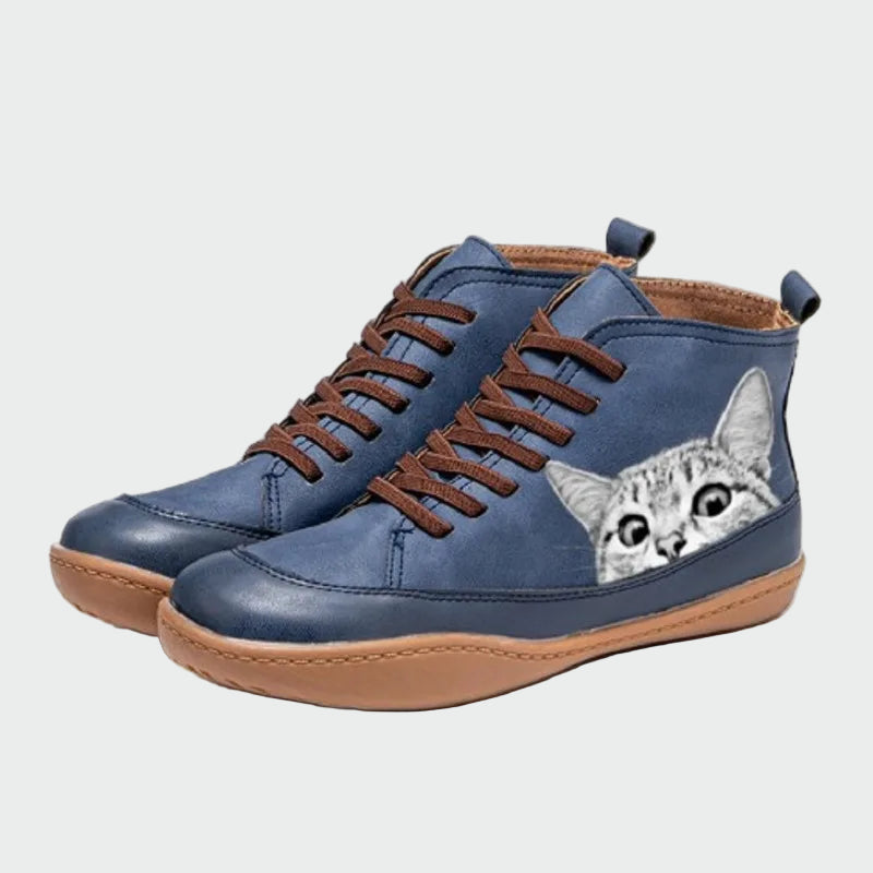 Mivora | Botines de cuero para amantes de los gatos