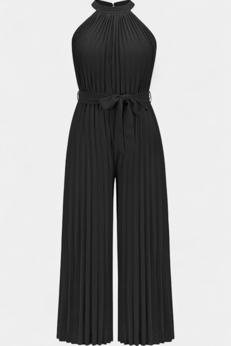 Patrizia | Mono Palazzo Plisado con Cuello Halter