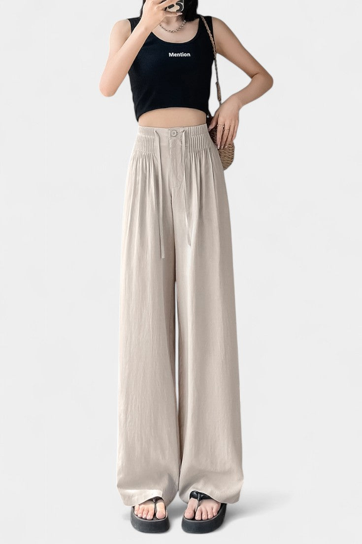 Ilyana | Pantalones de Cintura Alta y Pierna Ancha