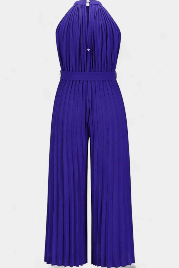 Patrizia | Mono Palazzo Plisado con Cuello Halter