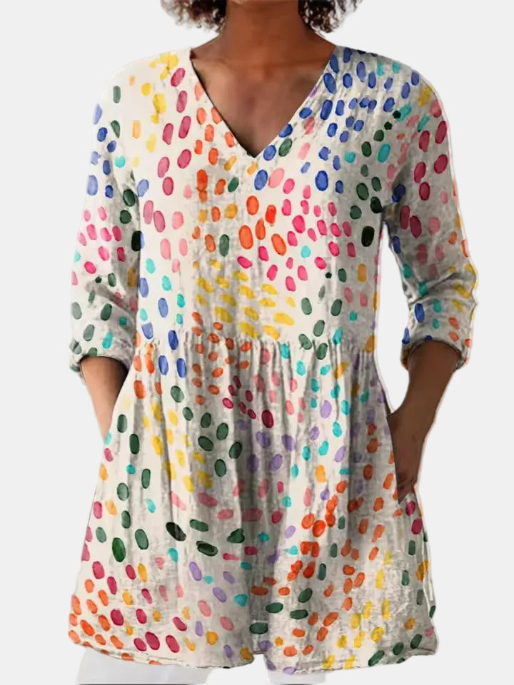 Ines | Camisa Larga con Escote en V