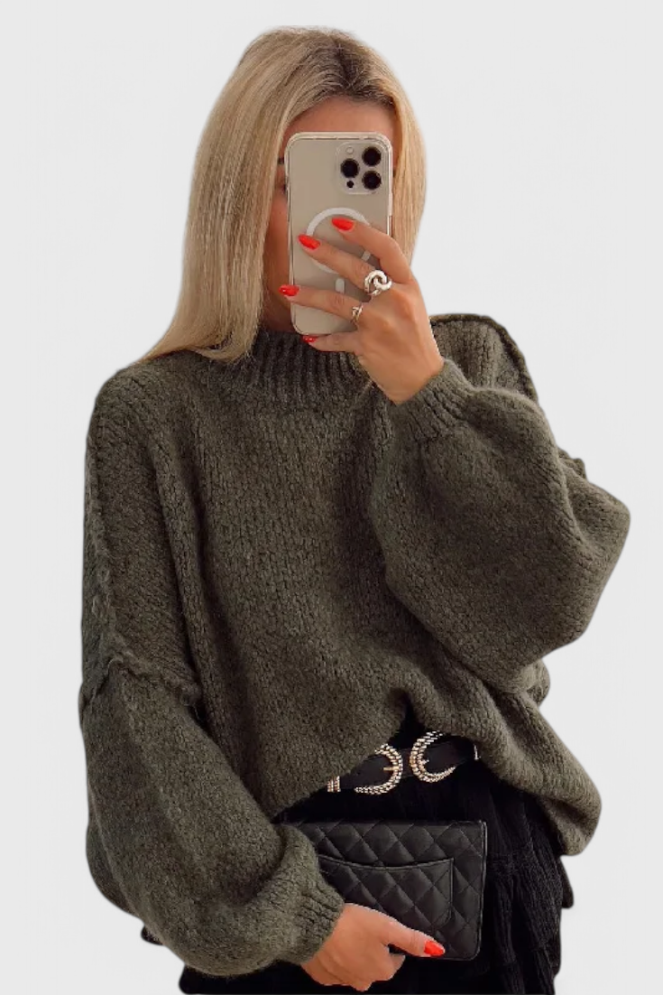 Cassia | Jersey de Punto Oversized con Mangas Globo