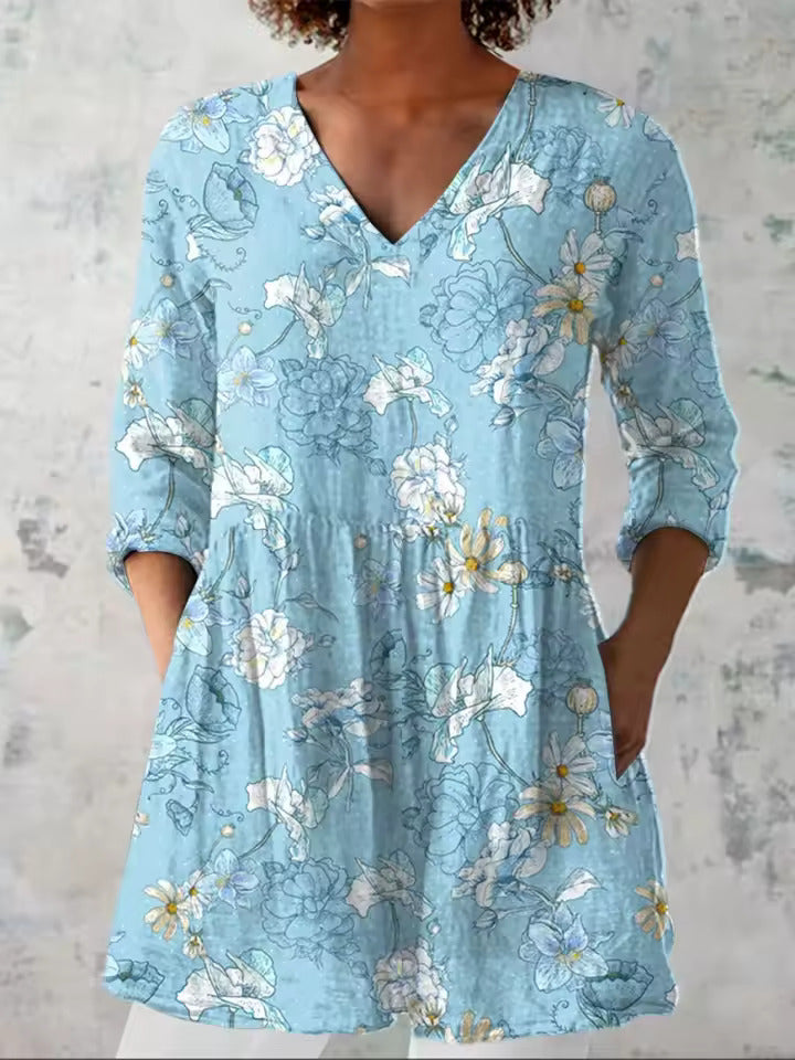 Halley | Camisa Larga de Cuello en V