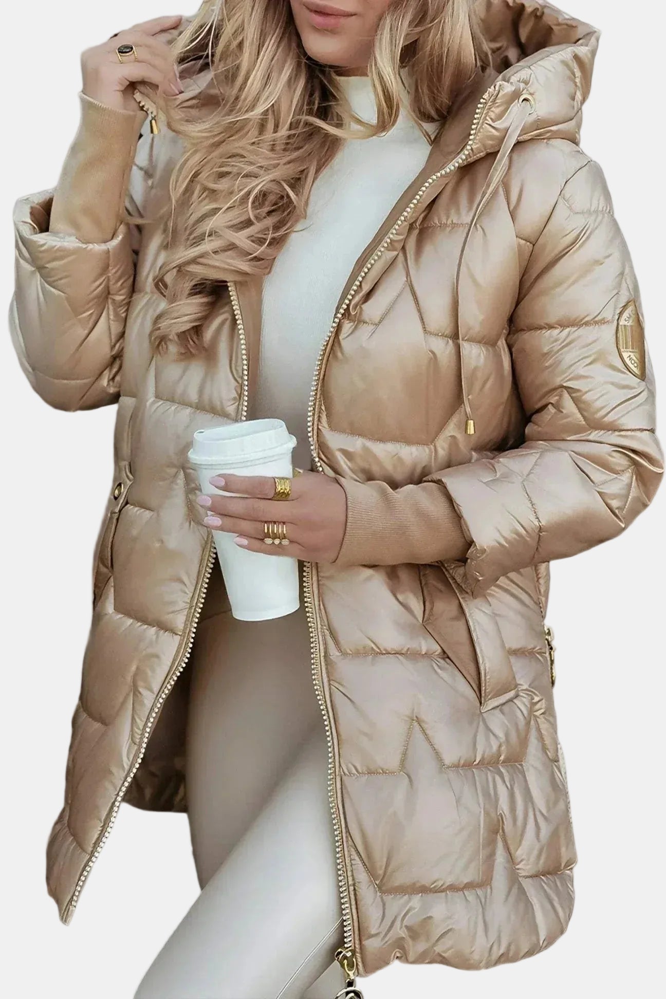 Nolwen - Abrigo Elegante de Invierno con Capucha y Acolchado