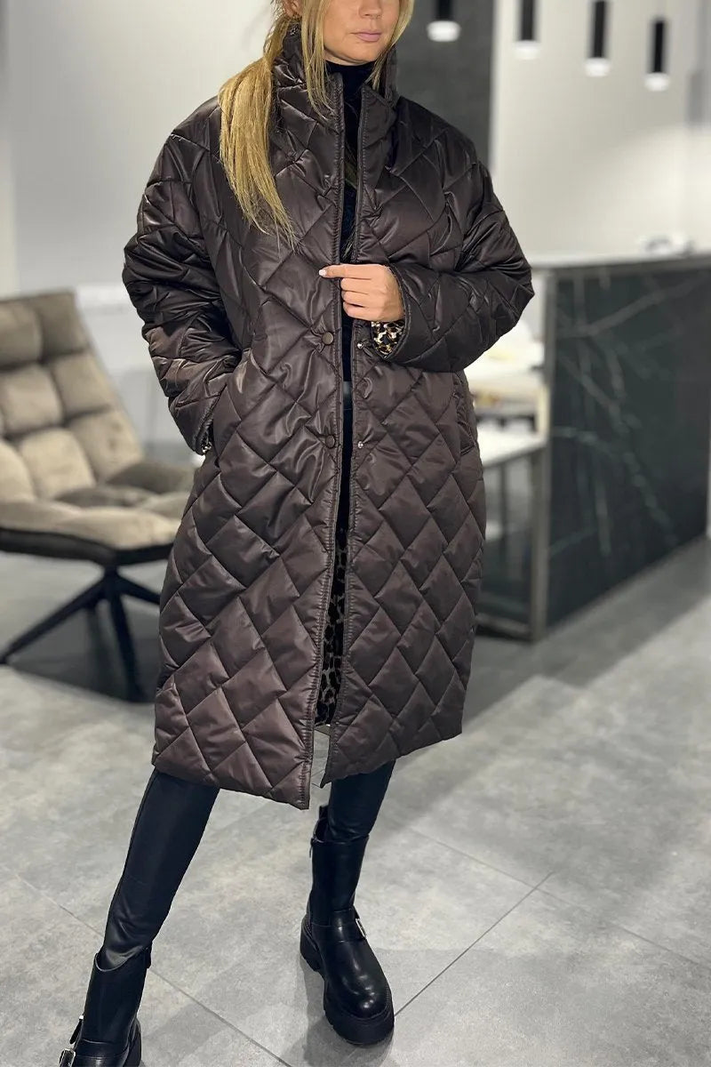 Ofira | Abrigo reversible con forro de leopardo