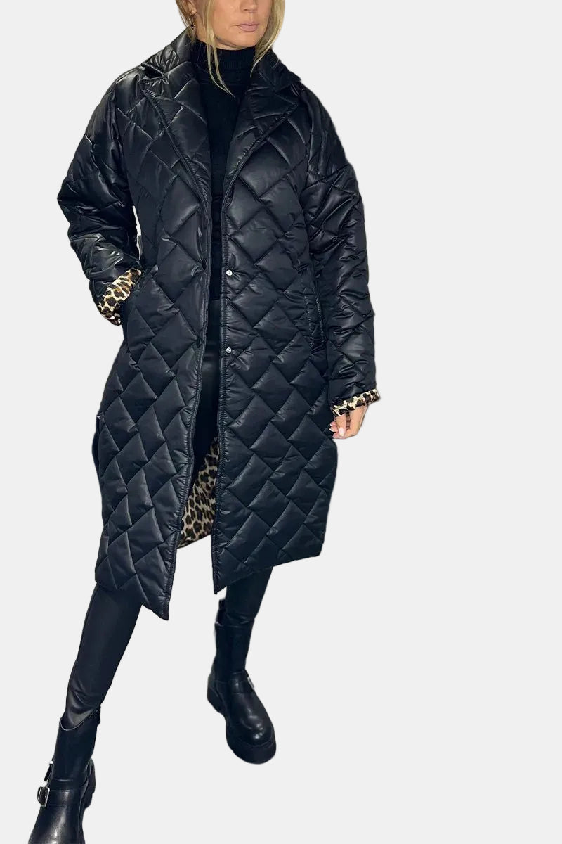 Ofira | Abrigo reversible con forro de leopardo
