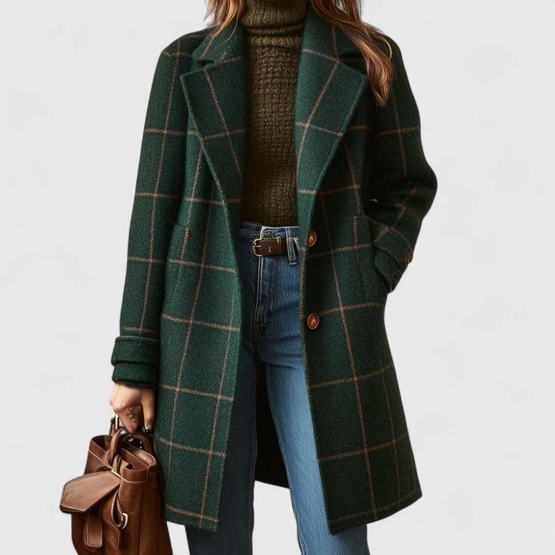 Beatriz | Abrigo Clásico de Cuadros