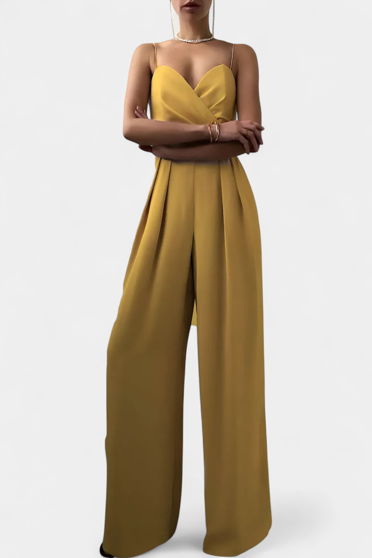 Romily | Mono Sexy con Tirantes y Pierna Ancha Elegante