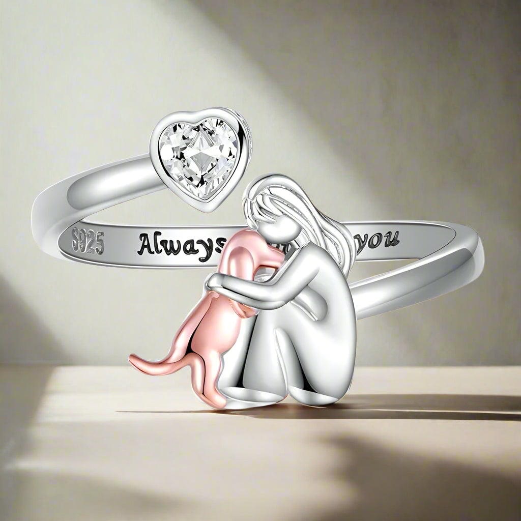 Anne | Anillo con Icono de Perro (Rosa)